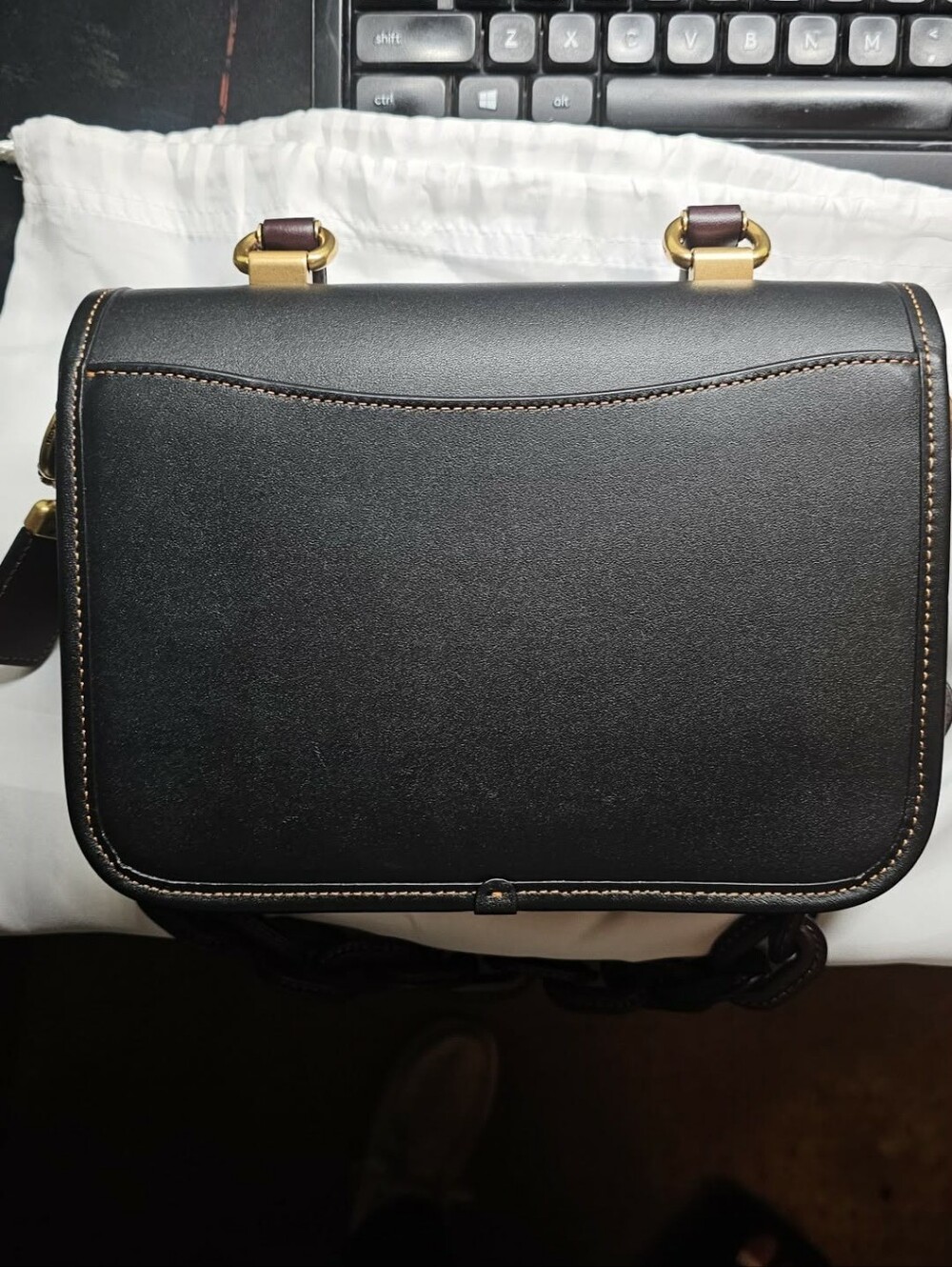 Coach Top Handle Rogue in Black & Oxblood   Hard Bag To Find. Overseas Exclusive - Picture 2 of 8